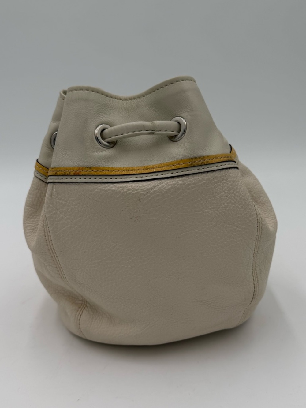 Coach Mini Drawstring Bucket Chalk with Blush Pink Interior Crossbody - Picture 3 of 11